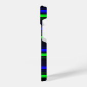 Zwarte Blauwe Groene Stripes iPhone Hoesje (Linkerkant)