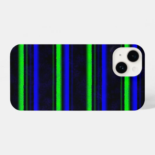 Zwarte Blauwe Groene Stripes iPhone Hoesje (Achterkant horizontaal)