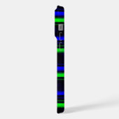 Zwarte Blauwe Groene Stripes iPhone Hoesje (Linkerkant)