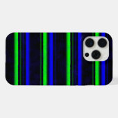 Zwarte Blauwe Groene Stripes iPhone Hoesje (Achterkant horizontaal)