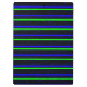 Zwarte Blauwe Groene Stripes Klembord (Achterkant)