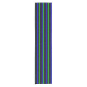 Zwarte Blauwe Groene Stripes Korte Tafelloper (Voorkant)