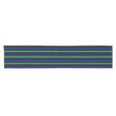 Zwarte Blauwe Groene Stripes Korte Tafelloper (Horizontaal)