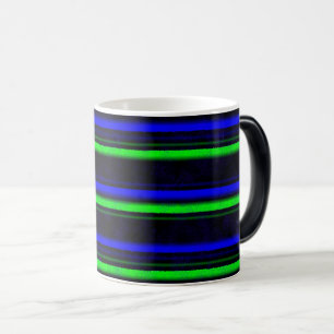 Zwarte Blauwe Groene Stripes Magische Mok