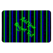 Zwarte Blauwe Groene Stripes Magneet (Horizontaal)