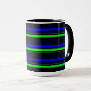 Zwarte Blauwe Groene Stripes Mok
