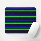 Zwarte Blauwe Groene Stripes Muismat (Met muis)