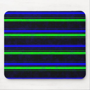 Zwarte Blauwe Groene Stripes Muismat
