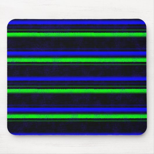 Zwarte Blauwe Groene Stripes Muismat (Voorkant)