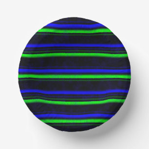 Zwarte Blauwe Groene Stripes Papieren Kommen