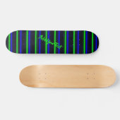 Zwarte Blauwe Groene Stripes Persoonlijk Skateboard (Horizontaal)