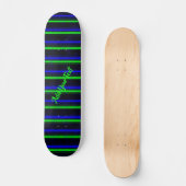Zwarte Blauwe Groene Stripes Persoonlijk Skateboard (Voorkant)