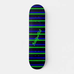 Zwarte Blauwe Groene Stripes Persoonlijk Skateboard