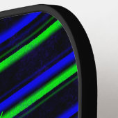 Zwarte Blauwe Groene Stripes Pickleball Paddle (Links Detail)