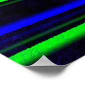 Zwarte Blauwe Groene Stripes Poster (Hoek)