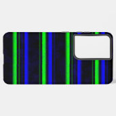 Zwarte Blauwe Groene Stripes Samsung Galaxy Hoesje (Achterkant horizontaal)