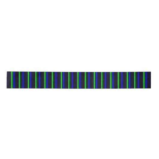 Zwarte Blauwe Groene Stripes Satijnen Lint (Voorkant)