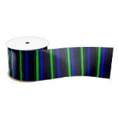 Zwarte Blauwe Groene Stripes Satijnen Lint (Spoel)