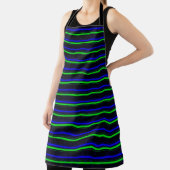 Zwarte Blauwe Groene Stripes Schort (Insitu)