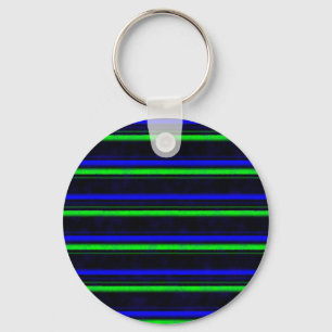 Zwarte Blauwe Groene Stripes Sleutelhanger