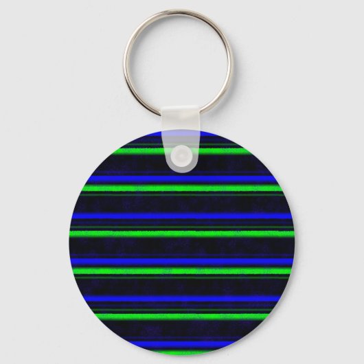 Zwarte Blauwe Groene Stripes Sleutelhanger (Voorkant)