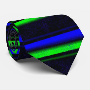 Zwarte Blauwe Groene Stripes Stropdas