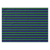 Zwarte Blauwe Groene Stripes Tafelkleed (Voorkant (Horizontaal))