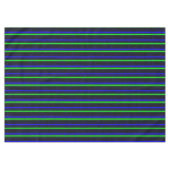Zwarte Blauwe Groene Stripes Tafelkleed (Voorkant (Horizontaal))