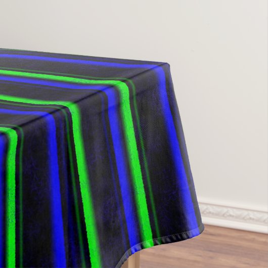 Zwarte Blauwe Groene Stripes Tafelkleed (Voorbeeld)