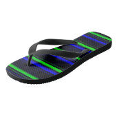 Zwarte Blauwe Groene Stripes Teenslippers (Schuin)