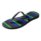 Zwarte Blauwe Groene Stripes Teenslippers (Schuin)