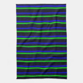 Zwarte Blauwe Groene Stripes Theedoek (Verticaal)