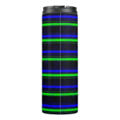 Zwarte Blauwe Groene Stripes Thermosbeker (Achterkant)