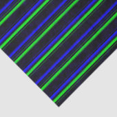 Zwarte Blauwe Groene Stripes Tissuepapier (Detail)