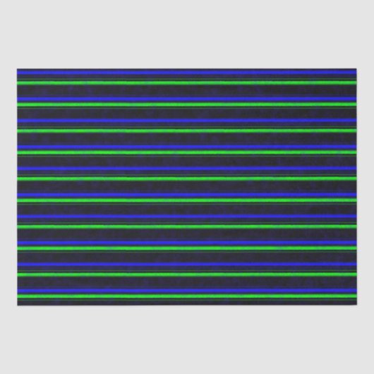 Zwarte Blauwe Groene Stripes Tissuepapier (Voorkant)