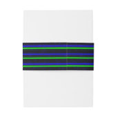 Zwarte Blauwe Groene Stripes Uitnodigingen Wikkel (Achterkant Voorbeeld)
