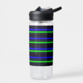 Zwarte Blauwe Groene Stripes Waterfles (Links)