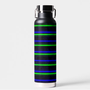 Zwarte Blauwe Groene Stripes Waterfles