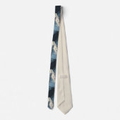 Zwarte Blauwe Ivory Camouflage Stropdas (Achterkant)
