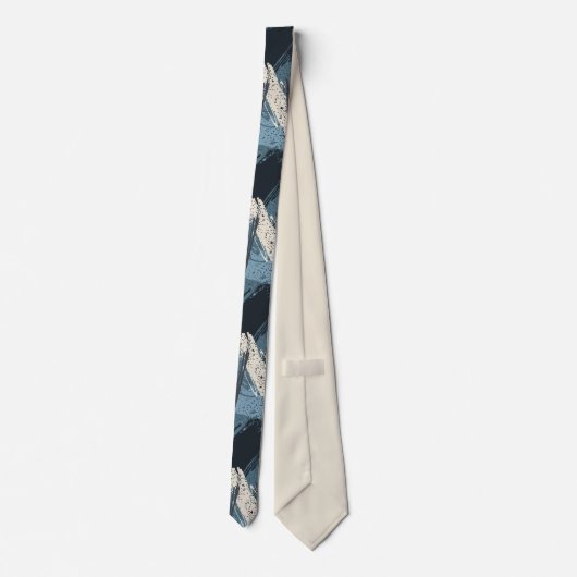 Zwarte Blauwe Ivory Camouflage Stropdas (Achterkant)