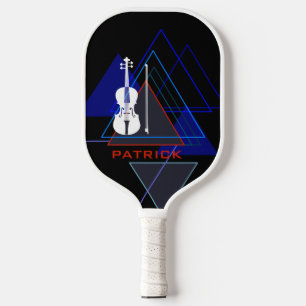Zwarte & blauwe moderne Violin Music Persoonlijke Pickleball Paddle