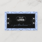 Zwarte blauwe mousserende diamanten voor sierdoele visitekaartje (Voorkant)