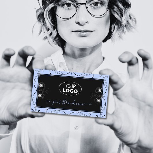 Zwarte blauwe mousserende diamanten voor sierdoele visitekaartje