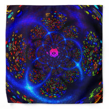 Zwarte Blauwe Neon Kosmische Fractale Kunst