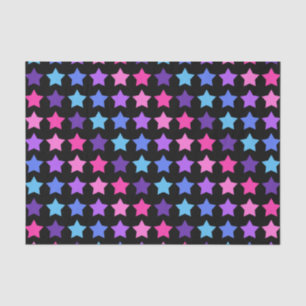 ZWARTE BLAUWE PAARSE STARS TISSUEPAPIER