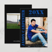 Zwarte/Blauwe Stencil letters - 3x5 Afstudeerder A Kaart (Voorkant / Achterkant)