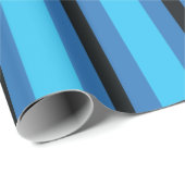 Zwarte blauwe strepen cadeaupapier (Rol Hoek)