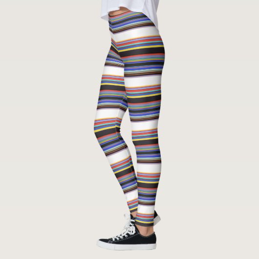 Zwarte blauwe strepen leggings (Links)