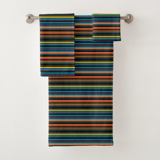 Zwarte blauwe strepen leuk bad handdoek (Insitu)