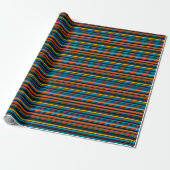 Zwarte blauwe strepen leuk cadeaupapier (Uitgerold)